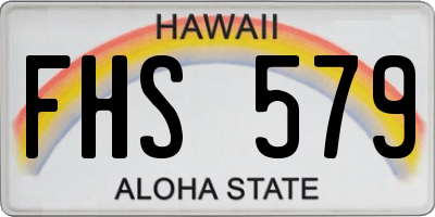 HI license plate FHS579