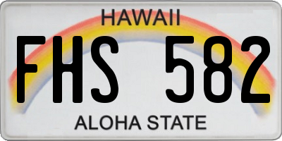HI license plate FHS582