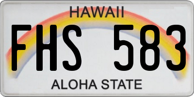 HI license plate FHS583