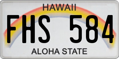 HI license plate FHS584