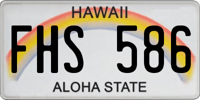 HI license plate FHS586