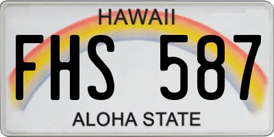 HI license plate FHS587
