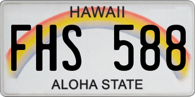 HI license plate FHS588
