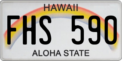 HI license plate FHS590