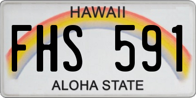 HI license plate FHS591