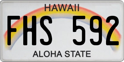 HI license plate FHS592