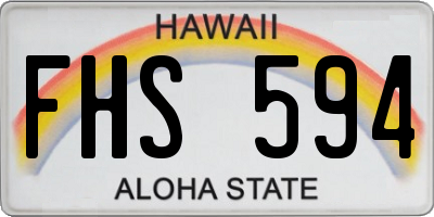 HI license plate FHS594