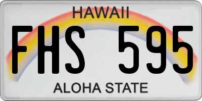 HI license plate FHS595