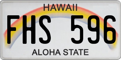 HI license plate FHS596