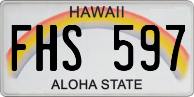 HI license plate FHS597