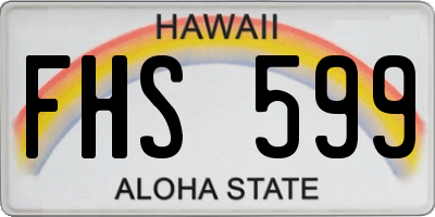HI license plate FHS599