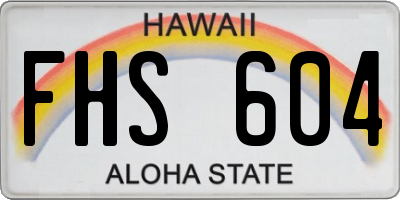 HI license plate FHS604