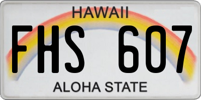 HI license plate FHS607