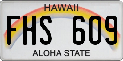 HI license plate FHS609
