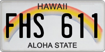HI license plate FHS611