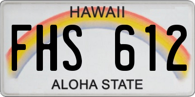 HI license plate FHS612