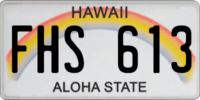 HI license plate FHS613