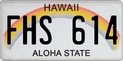 HI license plate FHS614