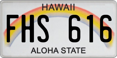 HI license plate FHS616