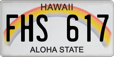 HI license plate FHS617