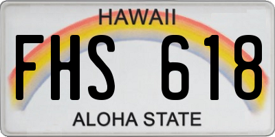 HI license plate FHS618