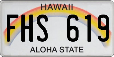 HI license plate FHS619
