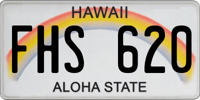 HI license plate FHS620
