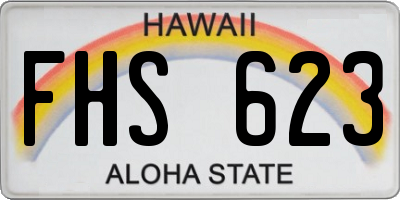 HI license plate FHS623