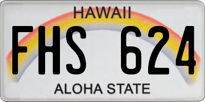 HI license plate FHS624
