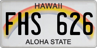 HI license plate FHS626