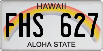 HI license plate FHS627