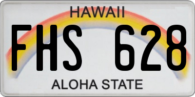 HI license plate FHS628