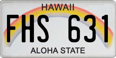 HI license plate FHS631