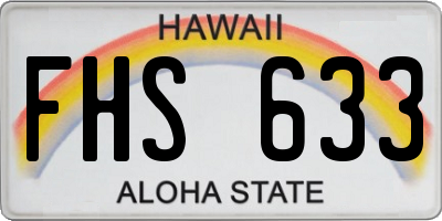 HI license plate FHS633