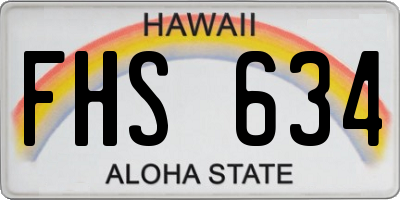 HI license plate FHS634