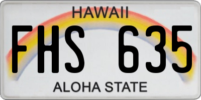 HI license plate FHS635