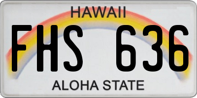 HI license plate FHS636