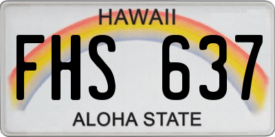HI license plate FHS637