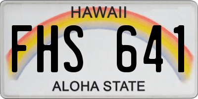 HI license plate FHS641