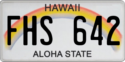 HI license plate FHS642