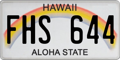 HI license plate FHS644