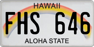 HI license plate FHS646