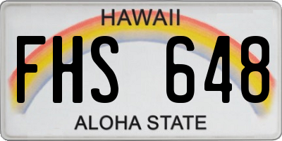 HI license plate FHS648