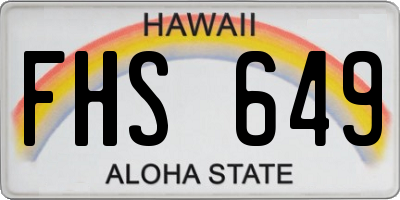 HI license plate FHS649