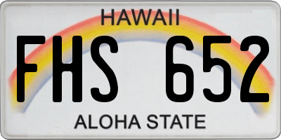 HI license plate FHS652