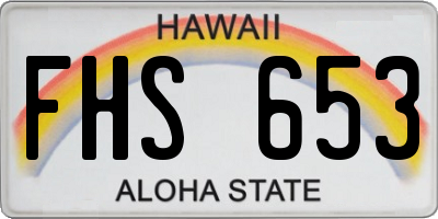 HI license plate FHS653