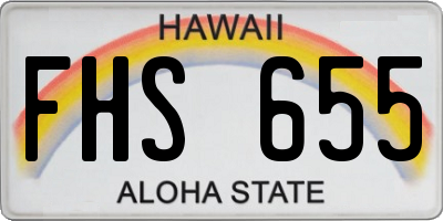 HI license plate FHS655