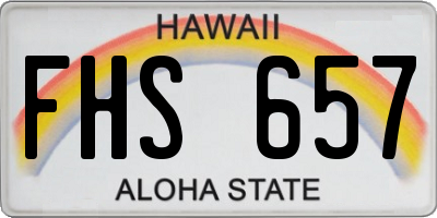 HI license plate FHS657
