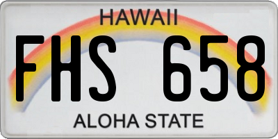 HI license plate FHS658