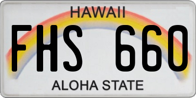 HI license plate FHS660